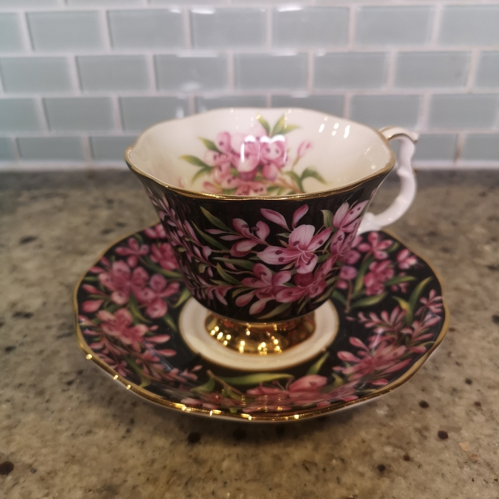 Vintage Royal Albert Provincial Flowers Fireweed Tea Cup & Saucer Bone China